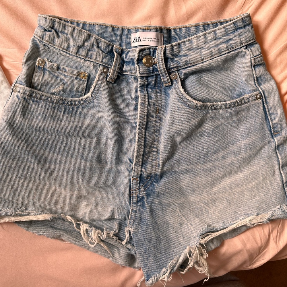 TRF High Rise Denim Shorts: Light Blue 🩵